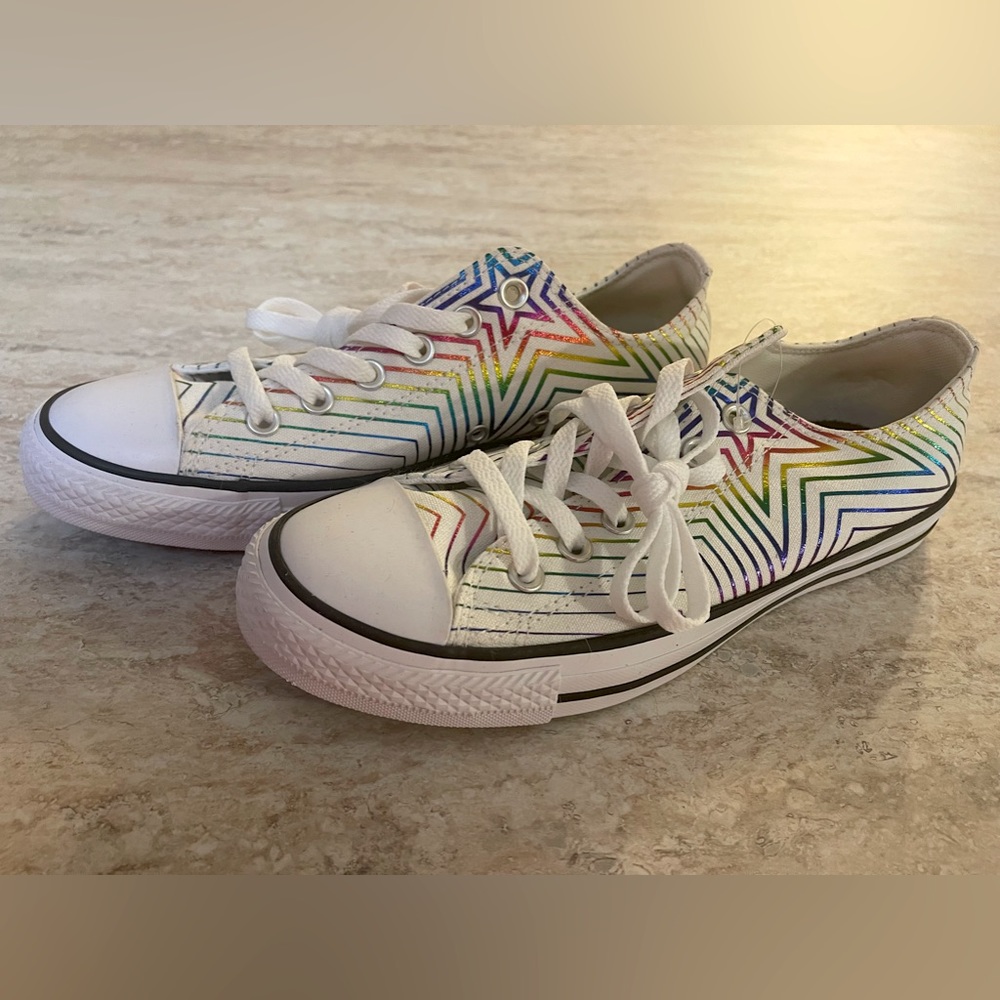 Rainbow Metallic Star Converse Size 8.5